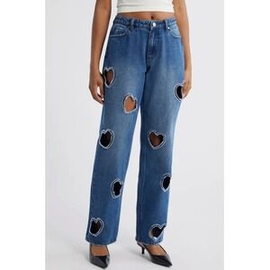 PTCL High Rise Laser Cut Heart Print Jeans‎ Size 29